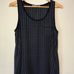 LOFT Navy and White Patterned Top